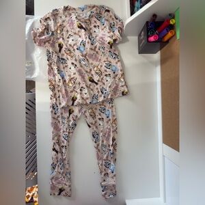 BAMBOO Light Pink Kids Cartoon Animal Pajama Set